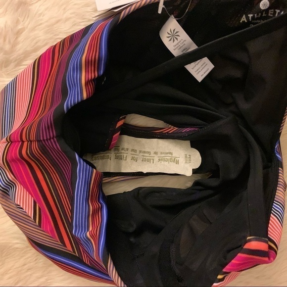 Athleta Purple Capri Stripe Blousy One-Piece Size 32 B/C NWT - Picture 9 of 9